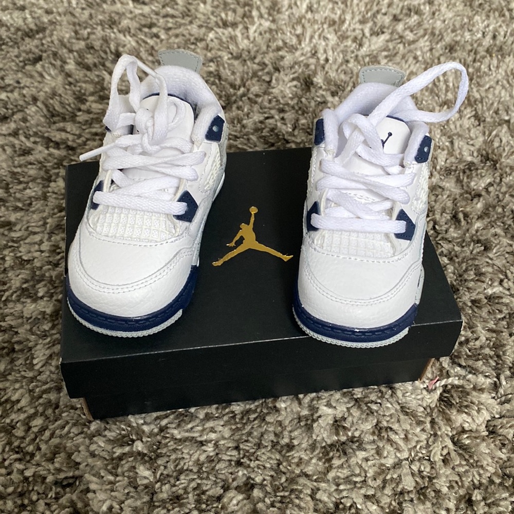5c Jordan 4 Retro (TD) - white/midnight navy
